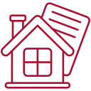 Icon house with document